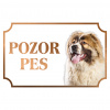 Kaukazský ovčiak - Kovová tabuľka POZOR PES Kaukazský ovčiak - Kovová tabuľka POZOR PES