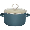 Gastro Hrnec Petrol Smaltovaný hrnec se skleněnou poklicí 3 l 224401109 Gastro Hrnec Petrol Smaltovaný hrnec se skleněnou poklicí 3 l 224401109