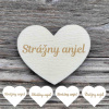 Drevený výrez gravírované srdce - Strážny anjel - 40mm Drevený výrez gravírované srdce - Strážny anjel - 40mm