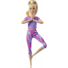 Mattel Barbie Made to Move Bábika multikĺbová, 29cm blond vo fialovom joga úbore Mattel Barbie Made to Move Bábika multikĺbová, 29cm blond vo fialovom joga úbore