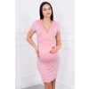 Šaty nad kolená s krátkym rukávom Farba: Svetloružová, Veľkosť: XL Šaty nad kolená s krátkym rukávom Farba: Svetloružová, Veľkosť: XL