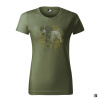 Tričko dámske poľovnícke Bad Badger Nemecký stavač - olivové, S Tričko dámske poľovnícke Bad Badger Nemecký stavač - olivové, S