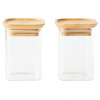 Pebbly Dóza na potraviny PKV-047, súprava 2 ks, sklo / bambus Pebbly Dóza na potraviny PKV-047, súprava 2 ks, sklo / bambus