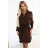 Numoco Dámske košeľové šaty CAMILLE 284-2 Farba: Hnedá, Veľkosť: M Numoco Dámske košeľové šaty CAMILLE 284-2 Farba: Hnedá, Veľkosť: M
