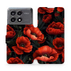 Flipové pouzdro Mobiwear - Xiaomi Poco X6 Pro 5G - VP45S Temné červené květy (Knížkové flip pouzdro, obal, kryt na mobil Xiaomi Poco X6 Pro 5G - VP45S Temné červené květy, materiál Umělá kůže + TPU - Flipové pouzdro Mobiwear - Xiaomi Poco X6 Pro 5G - VP45S Temné červené květy (Knížkové flip pouzdro, obal, kryt na mobil Xiaomi Poco X6 Pro 5G - VP45S Temné červené květy, materiál Umělá kůže + TPU -