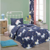 Set prehozu cez posteľ a obliečky na vankúš s prímesou bavlny Eponj Home Magic Unicorn Dark Blue, 160 x 220 cm Set prehozu cez posteľ a obliečky na vankúš s prímesou bavlny Eponj Home Magic Unicorn Dark Blue, 160 x 220 cm