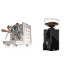 Rocket Espresso Appartamento, white, walnut + Eureka Mignon Silenzio 55, BL black Rocket Espresso Appartamento, white, walnut + Eureka Mignon Silenzio 55, BL black