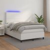 Box spring postel s matrací a LED bílá 120x200 cm umělá kůže Bílá 3135874 Box spring postel s matrací a LED bílá 120x200 cm umělá kůže Bílá 3135874