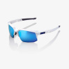 SPEEDCOUPE - Matte White - HiPER Blue Multilayer Mirror Lens SPEEDCOUPE - Matte White - HiPER Blue Multilayer Mirror Lens