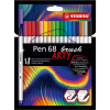 STABILO Pen 68 brush, 18 ks, puzdro „ARTY“ STABILO Pen 68 brush, 18 ks, puzdro „ARTY“
