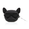 AppleMix Puzdro / obal pre Apple AirPods Pro - silikónové - čierne - buldog AppleMix Puzdro / obal pre Apple AirPods Pro - silikónové - čierne - buldog