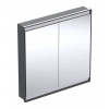 Geberit ONE Zrkadlová skrinka s LED osvetlením, 90x90x15 cm, 2 dvierka, vstavaná, matná čierna 505.803.00.7 Geberit ONE Zrkadlová skrinka s LED osvetlením, 90x90x15 cm, 2 dvierka, vstavaná, matná čierna 505.803.00.7