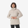 QUECHUA Dámska turistická bunda NH100 nepremokavá do -5°C béžová 2XL QUECHUA Dámska turistická bunda NH100 nepremokavá do -5°C béžová 2XL