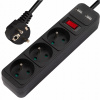 Predlžovací Kábel do zásuvky Blow 3 m, 3 ks zásuviek, čierny Predlžovací Kábel do zásuvky Blow 3 m, 3 ks zásuviek, čierny