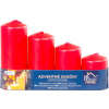 Strend Pro Sviečka MagicHome, vianočná, adventná, červená, 48 mm 60/80/100/120 mm, bal. 4 ks Strend Pro Sviečka MagicHome, vianočná, adventná, červená, 48 mm 60/80/100/120 mm, bal. 4 ks