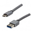 Kábel USB (3.2 gen 1), USB A M- USB C M, 2m, 5 Gb/s, 5V/2A, šedý, Logo, box, kovové opletení, hliní KUAHDTA20ABL Kábel USB (3.2 gen 1), USB A M- USB C M, 2m, 5 Gb/s, 5V/2A, šedý, Logo, box, kovové opletení, hliní KUAHDTA20ABL