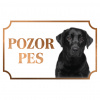 Labradorský retríver - Kovová tabuľka POZOR PES Labradorský retríver - Kovová tabuľka POZOR PES