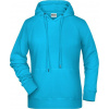 DAIBER JN 8023 / Dámska raglánová mikina s kapucňou - turquoise XL DAIBER JN 8023 / Dámska raglánová mikina s kapucňou - turquoise XL