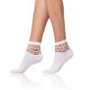 Bellinda TRENDY COTTON SOCKS dámske ponožky s ozdobným lemom biela šedá Bellinda TRENDY COTTON SOCKS dámske ponožky s ozdobným lemom biela šedá