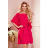 Motýlie šaty SOFIA so zaväzovaním v páse 287-17 - malinová Motýlie šaty SOFIA so zaväzovaním v páse 287-17 - malinová