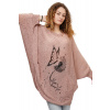 Dámsky elegantný pulóver Butterfly pink L/XL Dámsky elegantný pulóver Butterfly pink L/XL
