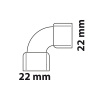 Kirchhoff ohyb 90° 22 mm 2 pouzdra prázdná Kirchhoff ohyb 90° 22 mm 2 pouzdra prázdná