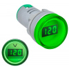 Voltmeter panelový AD16-22DSV, MP 60-500VAC, zelený Voltmeter panelový AD16-22DSV, MP 60-500VAC, zelený