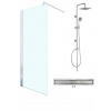 Sprchové dvere - Sprchová zástena, sklenená sprcha 80x190 a odtok
