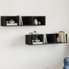 Nástěnné skříňky 2 ks černé 75 x 18 x 16,5 cm kompozitní dřevo Černý 840432 Nástěnné skříňky 2 ks černé 75 x 18 x 16,5 cm kompozitní dřevo Černý 840432