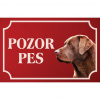 Labradorský retríver - Kovová tabuľka POZOR PES Labradorský retríver - Kovová tabuľka POZOR PES