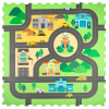 Penové puzzle podložka pre deti hrubá mesto ulice cesty 120x120 Penové puzzle podložka pre deti hrubá mesto ulice cesty 120x120