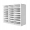 SucceBuy Organizér Na Písací Stôl 74x30x62CM 24 priehradiek Biela drevotrieska SucceBuy Organizér Na Písací Stôl 74x30x62CM 24 priehradiek Biela drevotrieska