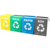 Sort Easy Tašky na tříděný odpad 4 METAL, 30 x 30 x 40 cm, 4 x 36 l, 4 ks Sort Easy Tašky na tříděný odpad 4 METAL, 30 x 30 x 40 cm, 4 x 36 l, 4 ks