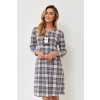 Dámska nočná košeľa Merci, sivo čierna károvaná s tučniakom, veľ. L Dámska nočná košeľa Merci, sivo čierna károvaná s tučniakom, veľ. L