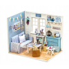 KIK Drevený domček pre bábiky obývacia izba LED DIY model 3016 KIK Drevený domček pre bábiky obývacia izba LED DIY model 3016