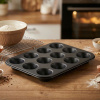TESCOMA Delicia čierna - forma na pečenie 12 muffinov a košíčkov z nehrdzavejúcej ocele TESCOMA Delicia čierna - forma na pečenie 12 muffinov a košíčkov z nehrdzavejúcej ocele