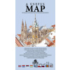Praktická mapa centra Prahy s 69 ilustracemi historických památek modrá Praktická mapa centra Prahy s 69 ilustracemi historických památek modrá