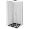Mexen Rio, štvorcový sprchový kút 70 x 70 cm, 6mm číre sklo, chrómový profil + čierna sprchová vanička, 860-070-070-01-00-4070 Mexen Rio, štvorcový sprchový kút 70 x 70 cm, 6mm číre sklo, chrómový profil + čierna sprchová vanička, 860-070-070-01-00-4070