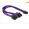 Delock napájecí kabel PCI Express 6 pin samice > 2 x 8 pin samec textilní stínění fialové Delock napájecí kabel PCI Express 6 pin samice > 2 x 8 pin samec textilní stínění fialové