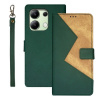 Peňaženkové kožené puzdro Idewei Two-color na Xiaomi Redmi Note 13 4G - Zelená Peňaženkové kožené puzdro Idewei Two-color na Xiaomi Redmi Note 13 4G - Zelená