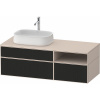 DURAVIT Zencha závesná skrinka pod umývadlo na dosku (umývadlo vľavo), 3 zásuvky + 1 otvorená priehradka, 1300 x 550 x 442 mm, čierna líniová štruktúra/taupe super matná, ZE4828063830000 DURAVIT Zencha závesná skrinka pod umývadlo na dosku (umývadlo vľavo), 3 zásuvky + 1 otvorená priehradka, 1300 x 550 x 442 mm, čierna líniová štruktúra/taupe super matná, ZE4828063830000