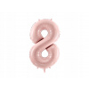 PartyDeco Fóliový balón narodeninové číslo 8 svetloružový 72 cm PartyDeco Fóliový balón narodeninové číslo 8 svetloružový 72 cm