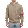 Alpha Industries EMB Hoody pánska mikina vintage sand Veľkosť: XXL, Farba: hnedá, piesková Alpha Industries EMB Hoody pánska mikina vintage sand Veľkosť: XXL, Farba: hnedá, piesková