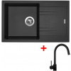 Sinks Linea 780 Metalblack + Vitalia, čierna, matná Sinks Linea 780 Metalblack + Vitalia, čierna, matná