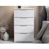 Nočný stolík/skrinka so 4 zásuvkami Smilla, výška 79 cm, biely Nočný stolík/skrinka so 4 zásuvkami Smilla, výška 79 cm, biely