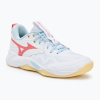 Dámske volejbalové topánky Mizuno Wave Momentum Pro white/calypso coral/pale banana Dámske volejbalové topánky Mizuno Wave Momentum Pro white/calypso coral/pale banana