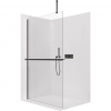 CERANO - Sprchová zástena Walk-in Onyx Top Cube Ľ/P - 10 mm - hranatá vzpera + polička / držiak na uteráky - čierna matná, transparentné sklo - 130x200 cm CERANO - Sprchová zástena Walk-in Onyx Top Cube Ľ/P - 10 mm - hranatá vzpera + polička / držiak na uteráky - čierna matná, transparentné sklo - 130x200 cm