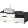 DURAVIT Zencha závesná skrinka pod umývadlo na dosku (umývadlo vľavo), 3 zásuvky + 1 otvorená priehradka, 1300 x 550 x 442 mm, biela/grafit super matná, ZE4828064800000 DURAVIT Zencha závesná skrinka pod umývadlo na dosku (umývadlo vľavo), 3 zásuvky + 1 otvorená priehradka, 1300 x 550 x 442 mm, biela/grafit super matná, ZE4828064800000