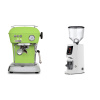 Ascaso Dream ONE, Fresh Pistachio + Eureka Atom W 75, white Ascaso Dream ONE, Fresh Pistachio + Eureka Atom W 75, white