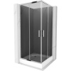 Mexen Rio, štvorcový sprchovací kút s posuvnými dverami 90 x 90 cm, 6mm šedé sklo, chrómový profil + biela vysoká vanička Rio, 860-090-090-01-40-4510 Mexen Rio, štvorcový sprchovací kút s posuvnými dverami 90 x 90 cm, 6mm šedé sklo, chrómový profil + biela vysoká vanička Rio, 860-090-090-01-40-4510